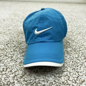 Nike Golf Hat Cap Strap Back Blue Perforated One Nike ONE Vented Mens Sports
